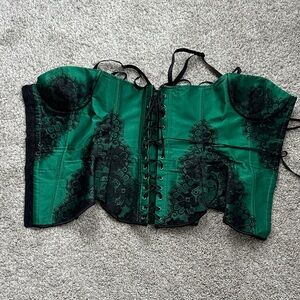 Elegant Green Lace Corset Top